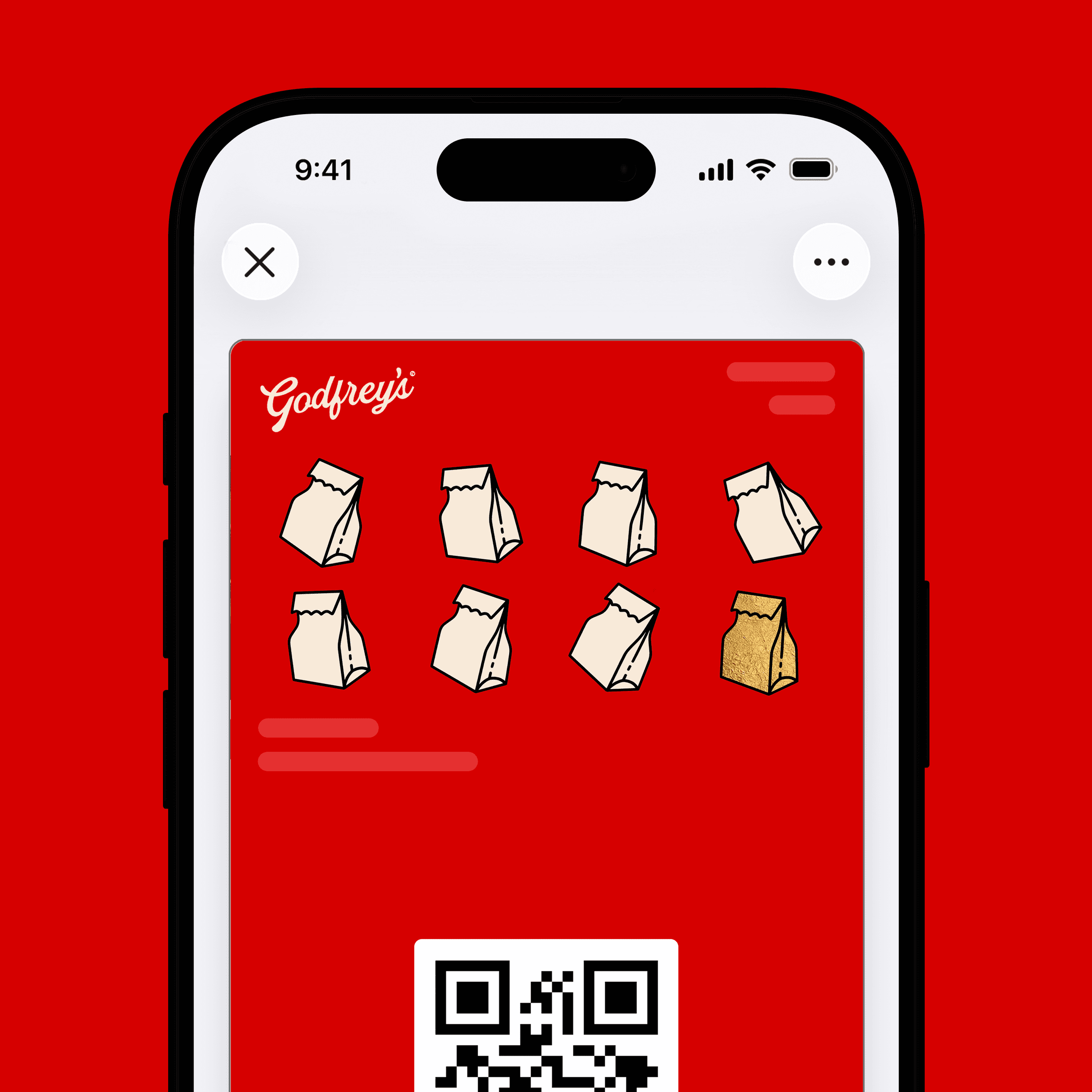 Digital rewards card example designed with Loovy to attract new customers