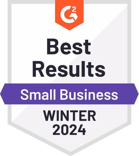 G2 Best Results Small Business Winter 2024 badge