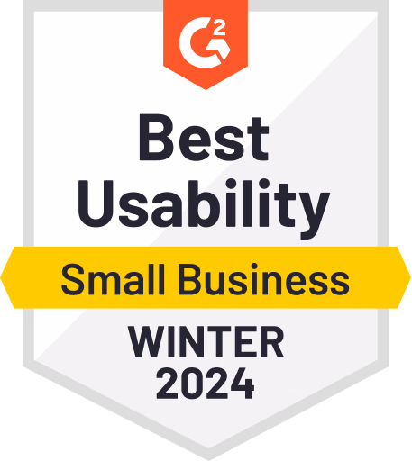 G2 Best Usability Small Business Winter 2024 badge
